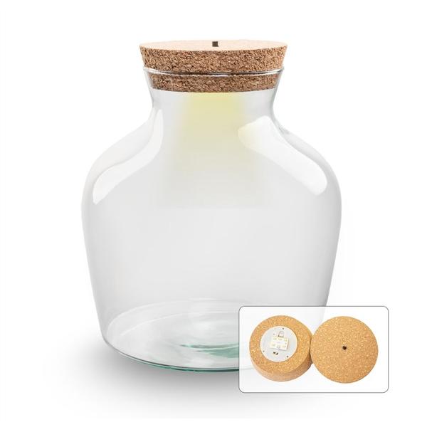 Terrarium fles met verlichting - Little Joe - Ø 20 cm ↑ 22 cm