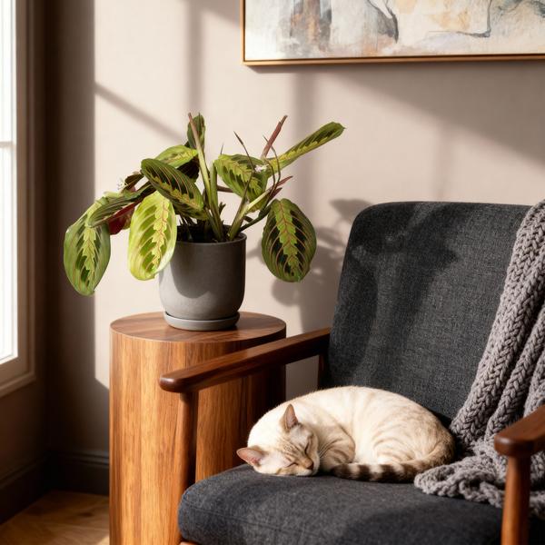 Gebedsplant (Maranta Fascinator Tricolour) - Gebedsplant - Huisdiervriendelijk - Groen - 2 Planten - Pot 12cm - Hoogte 30-35cm